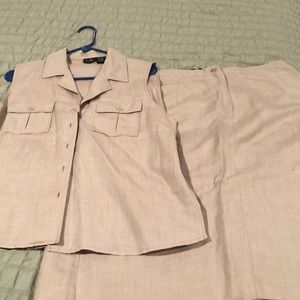 Ladies linen skirt set